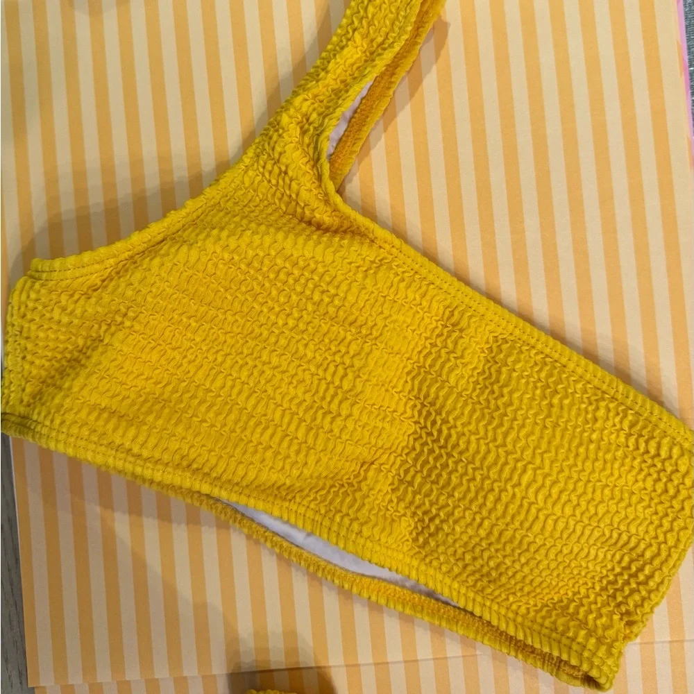 Yellow Textured Bikini Set